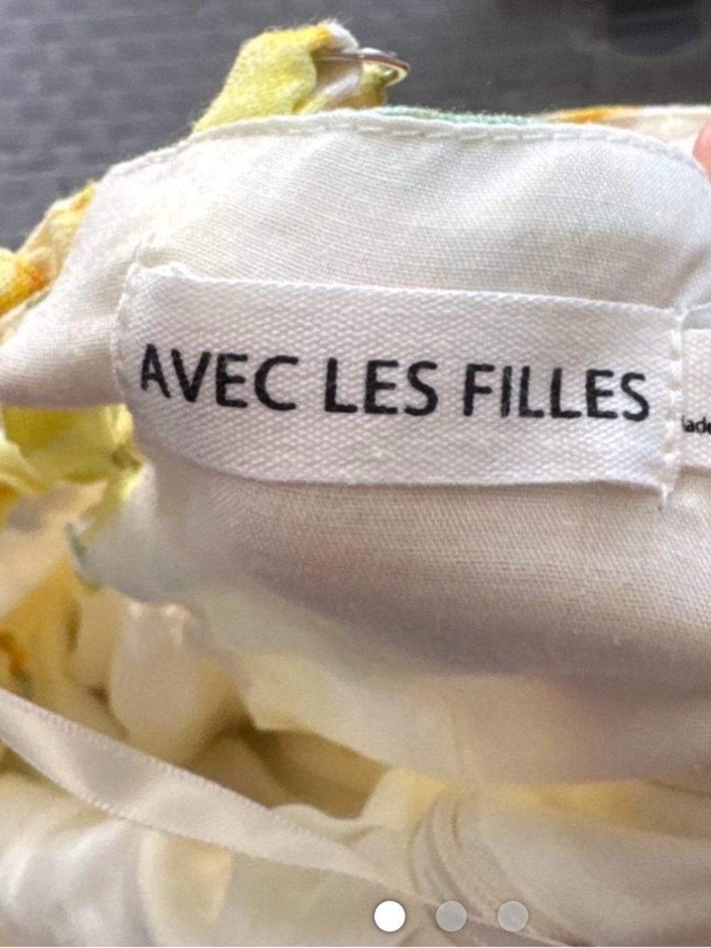 AVEC LES FILLES Yellow Floral Sundress with Cream Interior